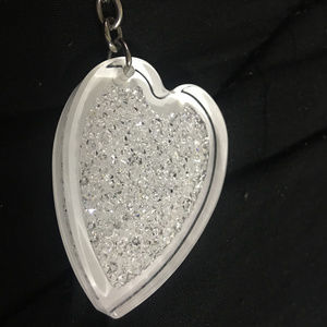 Authentic Swarovski White Heart Glam Rock Keychain